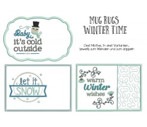 Stickdatei ITH - Mug Rugs Winter Time